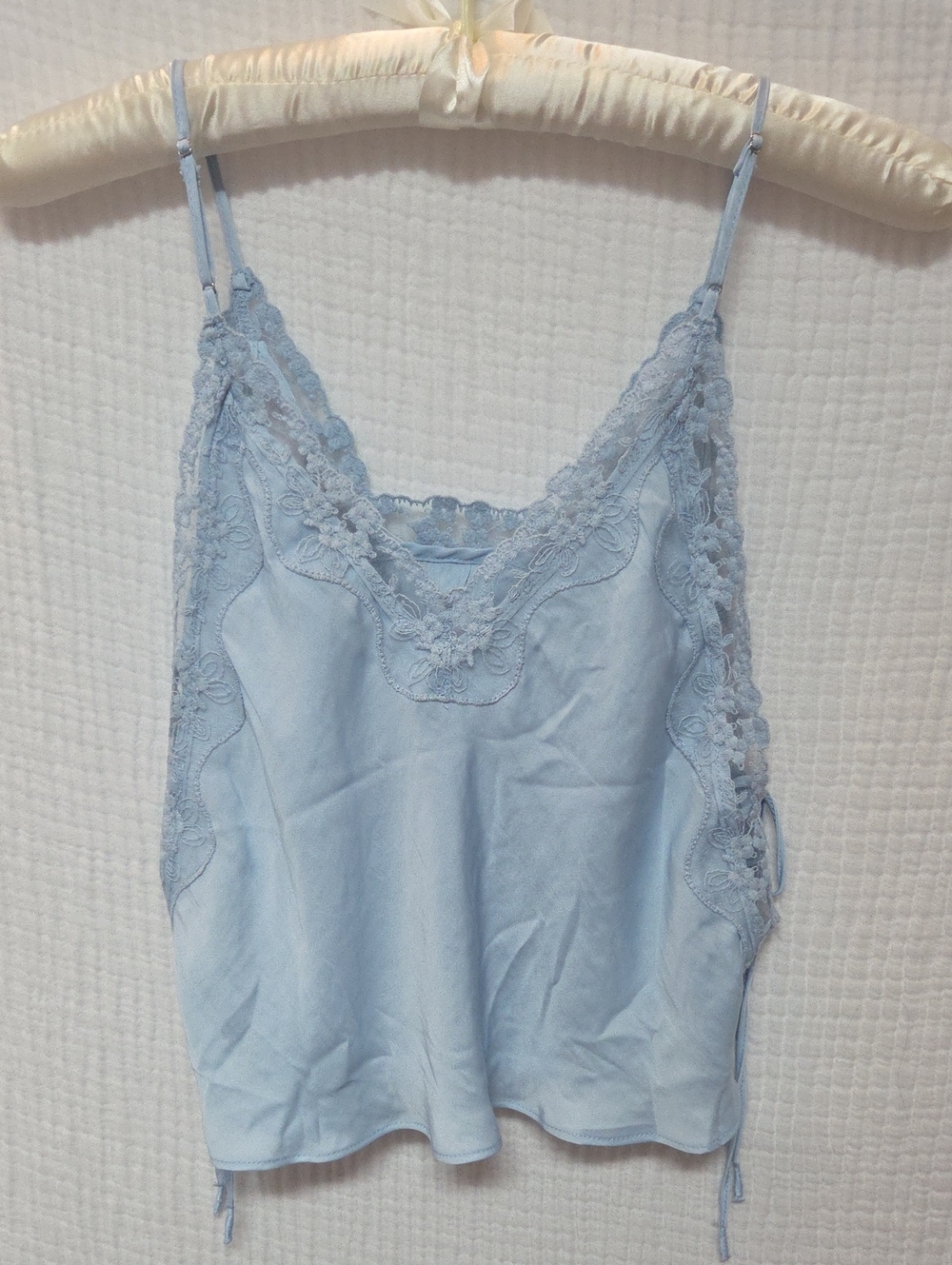 NWT Free People Delicate Lace-Trim Cami Tank Top - Sky Blue - XS - Picture 9 of 9